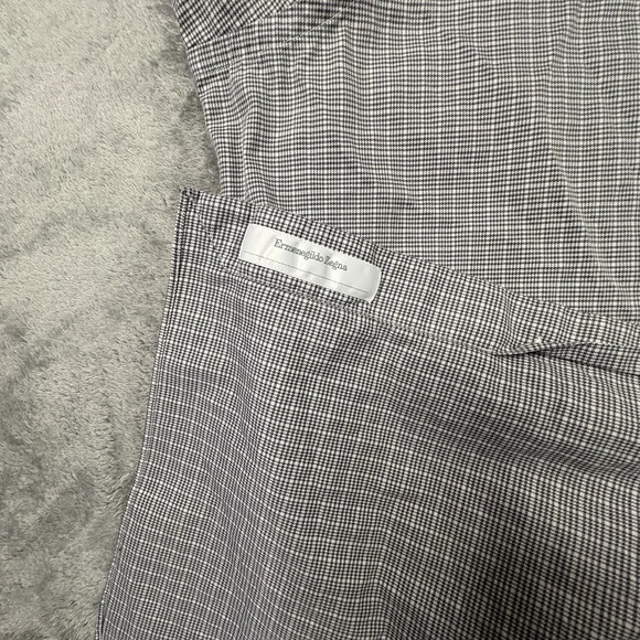 Ermenegildo Zegna Men's 2XL Dress Shirt Gingham Gray Regular Fit LS SEE DESCRIPT - Picture 7 of 16